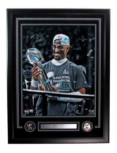 Jalen Hurts Signed/Auto 16x20 Photo Philadelphia Eagles Framed Fanatics 194128