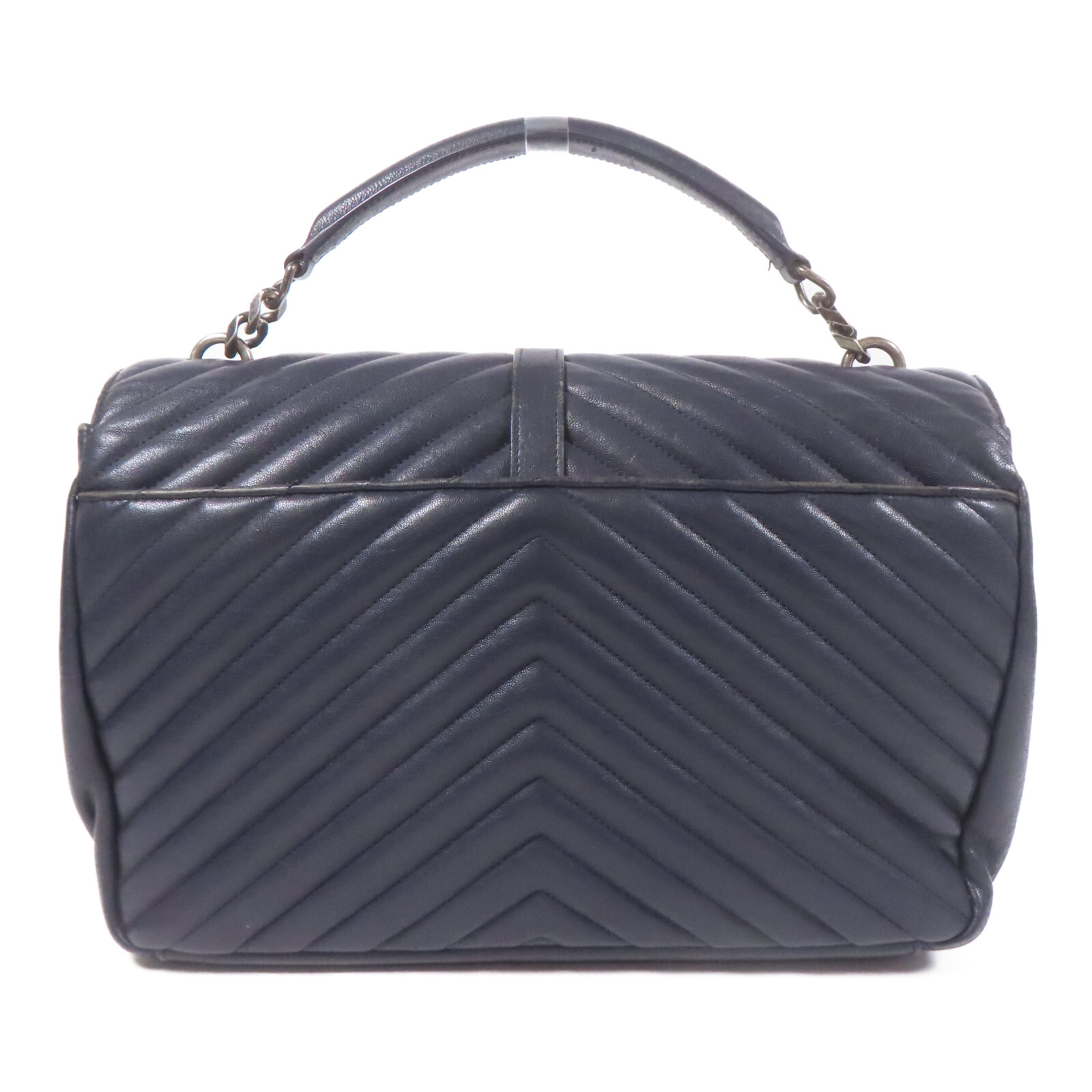 Borsa a tracolla SAINT LAURENT YSL 2 vie catena pelle di vitello blu navy
