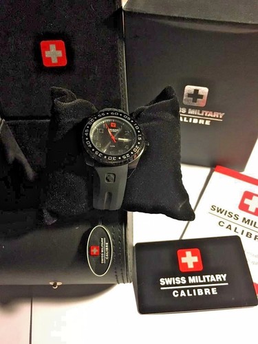 Swiss Military Calibre Unisex 06-6S1-13-007 Sealander Black Rotating Bezel Watch - Picture 1 of 9