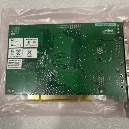 VINTAGE NUOVA scheda video slot PCI Matrox G450 32 MB doppia testa VGA DVI G45FMDVP32DSF - Foto 2 di 3