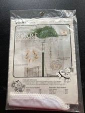Vogart Crafts Permanent Press Scarf Embroidery Or Painting Style 8413B Floral