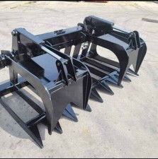 72" Heavy Duty Root Grapple Bucket Attachment For Skid Steer Loader