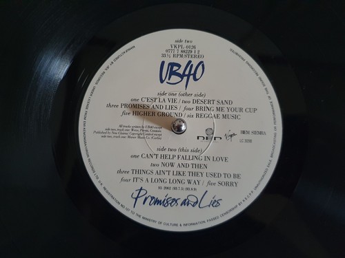UB40 - Promises And Lies 1993 Rare Korea Vinyl LP Insert - Picture 7 of 7