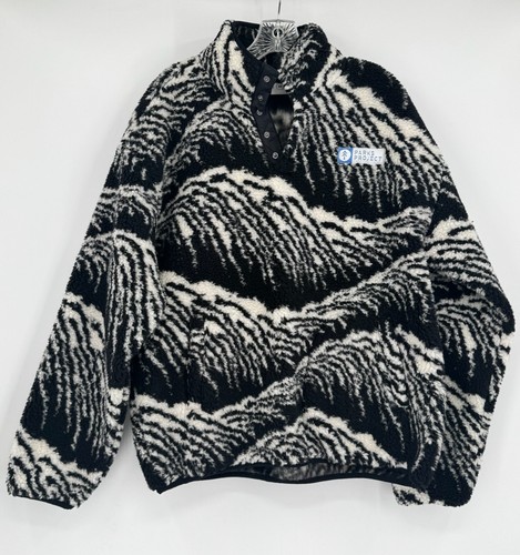 Parks Project Acadia schwarz weiß Flor Fleece Stehkragen Pullover Sweatshirt Gr. M