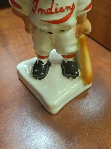 Vintage Stanford Pottery Cleveland Indians Mascot Gold Tooth Chief Wahoo Bank - Picture 7 of 10