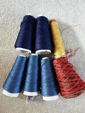 Job lot machine knitting multi colour texture wool  or thread