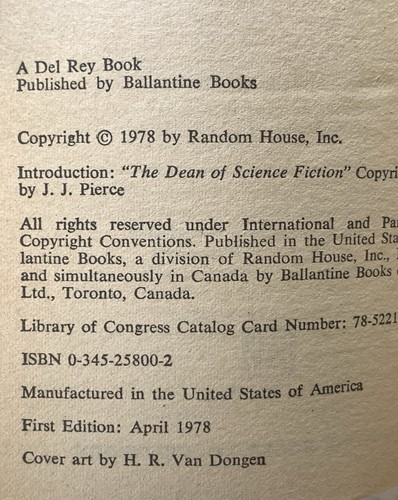 The Best Of Murray Leinster - VG+ vintage 1978 Del Rey sci-fi, 1st US PB - Picture 6 of 6