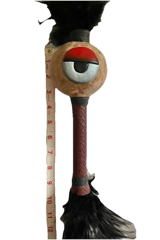 "Sonajero Ollin 18"" Pintado a Mano Plumas Negras Sonaja Símbolo Antiguo El Movimiento" Foto 3 de 4