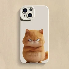 Funny Cat Silicone Case For iPhone 16 15 14 13 12 Pro Max Plus Shockproof Cover
