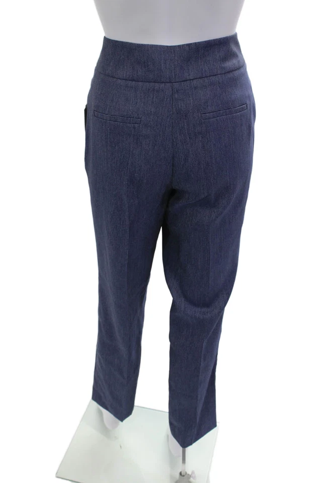 Pantalón Kasper Mujer Pierna Recta Calce Ajustado Cremallera Mosca Azul Ancla Talla 4 Foto 3 de 4