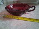 EXCELLENT Vntg  RUBY RED Depression Glass HANDELED Bowl By ANCHOR HOCKING