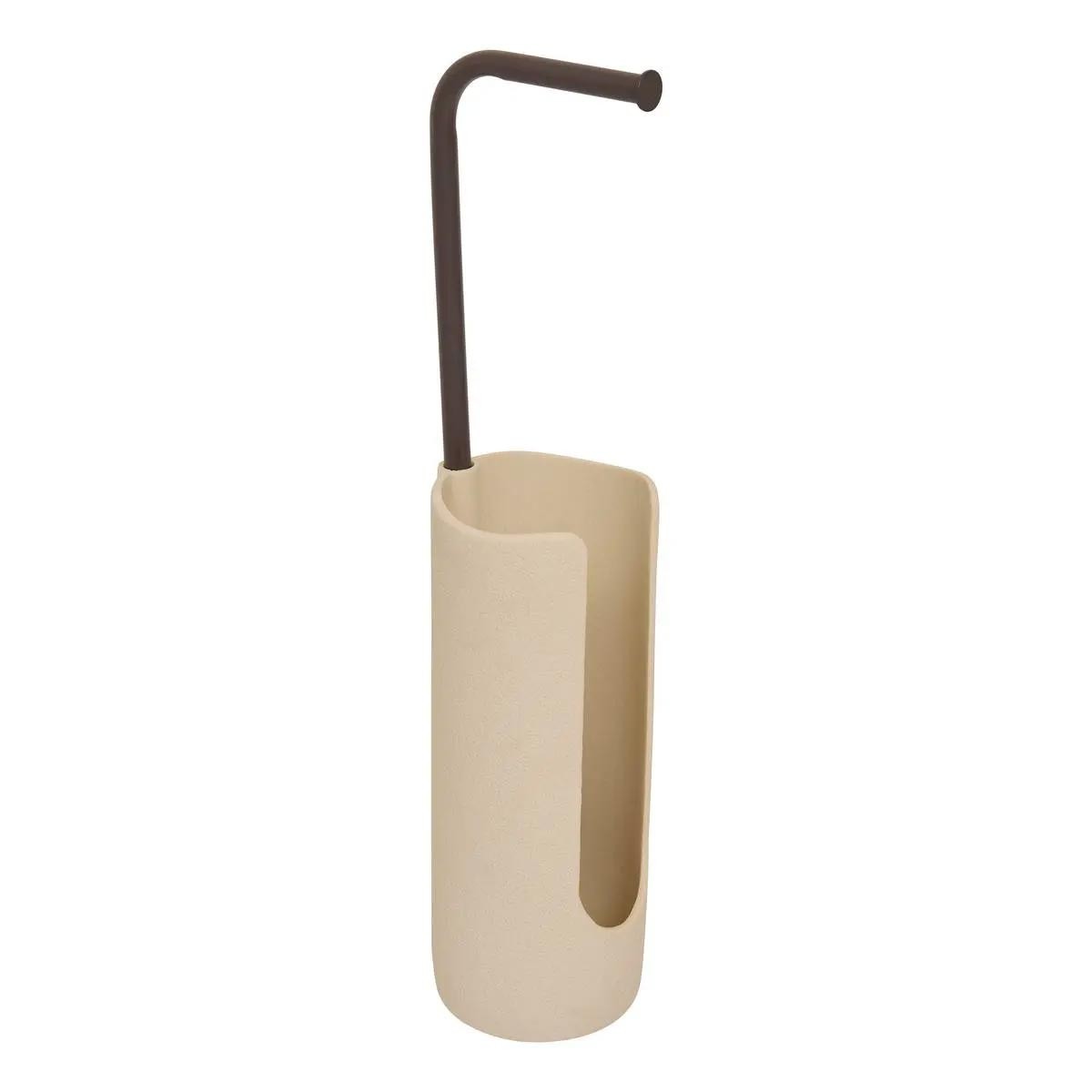Dérouleur de papier WC sur pied avec réserve Olea beige 59cm métal