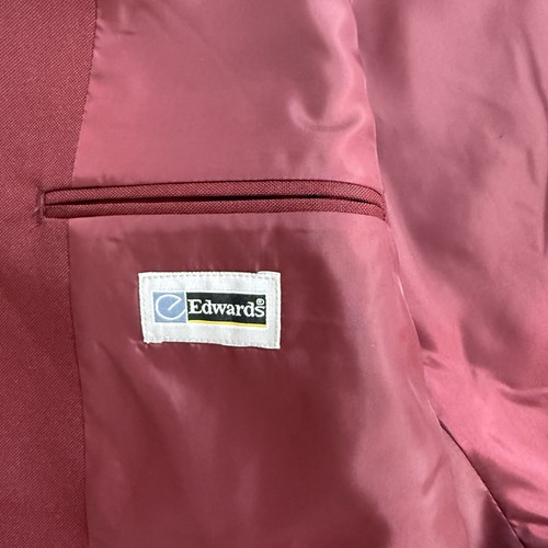 NUEVO Blazer Edwards Borgoña Para Hombre 46S Veteranos de Guerras Extranjeras Botón Dorado - Imagen 8 de 13
