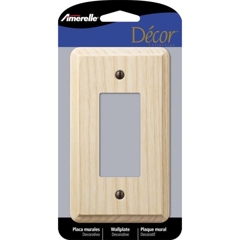 Amerelle Contemporary Unfinished Beige 1 gang Wood Rocker Wall Plate 1 pc