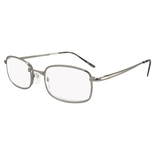 High-Powered Premium Readers for Men: +5.00 Magnification Aspheric Lenses Silver