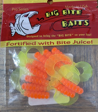 Big BiteBait FG231 Fat Grub Orange Chart-1pk 10pcs-Brand New-SHIPS N 24 HOURS