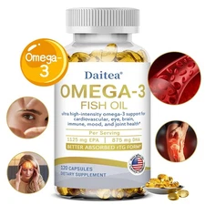 Omega3 Fish Oil Capsules 1125mgEpa 875mgDha Support For Cardiovascular Eye Brain