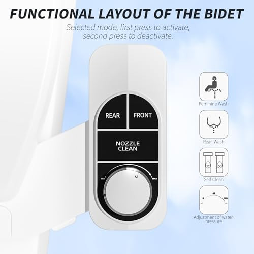 Bidet non électrique - Double buse auto-nettoyante (lavage frontal et arrière) fraîche - Photo 3/7