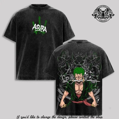 Asura Zoro Washed Vintage T-Shirt | Inspired by the Legendary Three-Sword Style