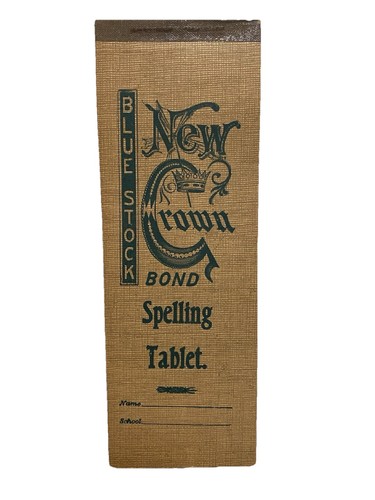 New Crown Bond Spelling Tablet - Blue Stock Vintage Stationery - READ