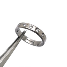 18ct Gold Diamond Ring Band Size I 1/2 9k White Gold Hallmarked 0.15ct Dia Band