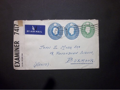 GB Stationery STO KGVI 1/2d + 21/2d + 21/2d Compound Envelope used H&B ESCP848