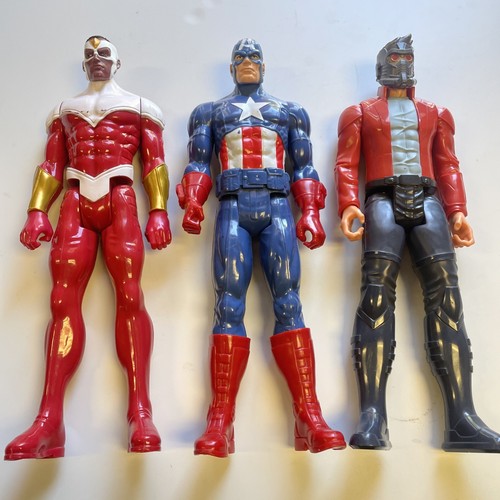 Marvel Action Figures 12” Captain America Star Lord Falcon 2013 2014 2016 3 Set - Picture 3 of 15