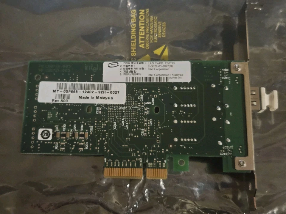Intel Pro/1000 Pci-e Network Interface Card NIC C60719 Fiber Adapter Dell 0GF668 - Image 2 of 4