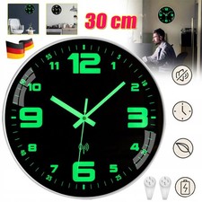 30cm Wanduhr Ohne Tickgeräusche Leuchtende Lautlos Modern Lautlos Groß Neu DHL