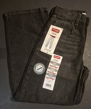 Wrangler 5 Star Loose Denim Adjustable Waist Kids Black Jeans - Size 10 Slim