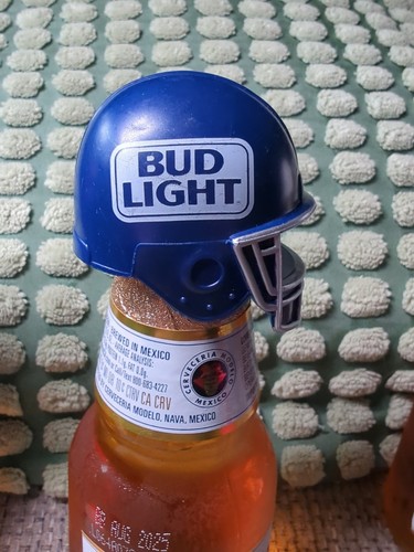 3 90s BUD BOWL Helmets Super Bowl Commercial Budweiser Dry Light Bottle Topper - Picture 4 of 14
