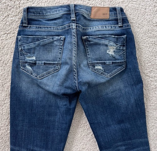 BKE Stella Skinny Distressed Low Rise Jeans Sz 24 - Preowned - Bild 4 von 9