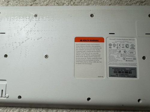 Microsoft Black Wireless Keyboard 3000 v2.0 1379 ~ No Receiver, Untested, AS-IS - Picture 9 of 10