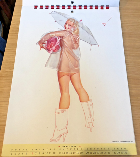 Vtg 1947 Complete Pin-up Calendar * George Petty art * wall-mount month-by-month - Picture 7 of 17