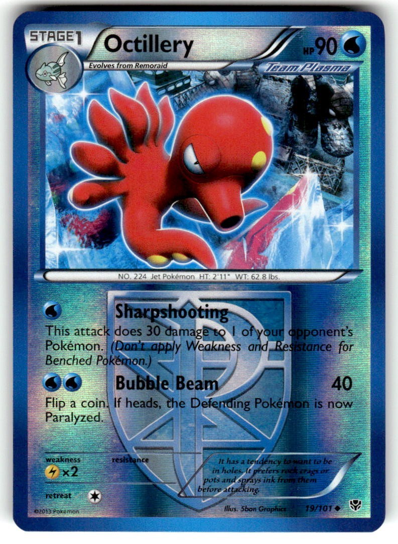 Octillery 19/101 - B&W Plasma Blast - Reverse Holo Uncommon 2013 Pokémon — NM