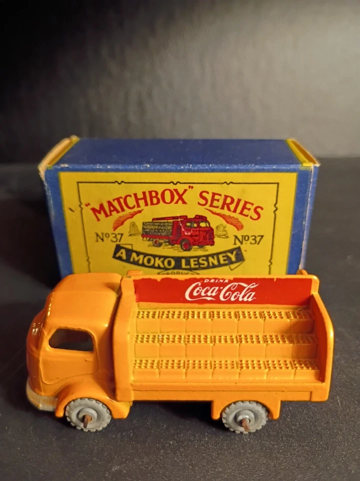 Matchbox #37A Coca Cola Lorry 1957 W/Metal Wheels + Open Base Solid Orig B2 Box - Image 4 of 4