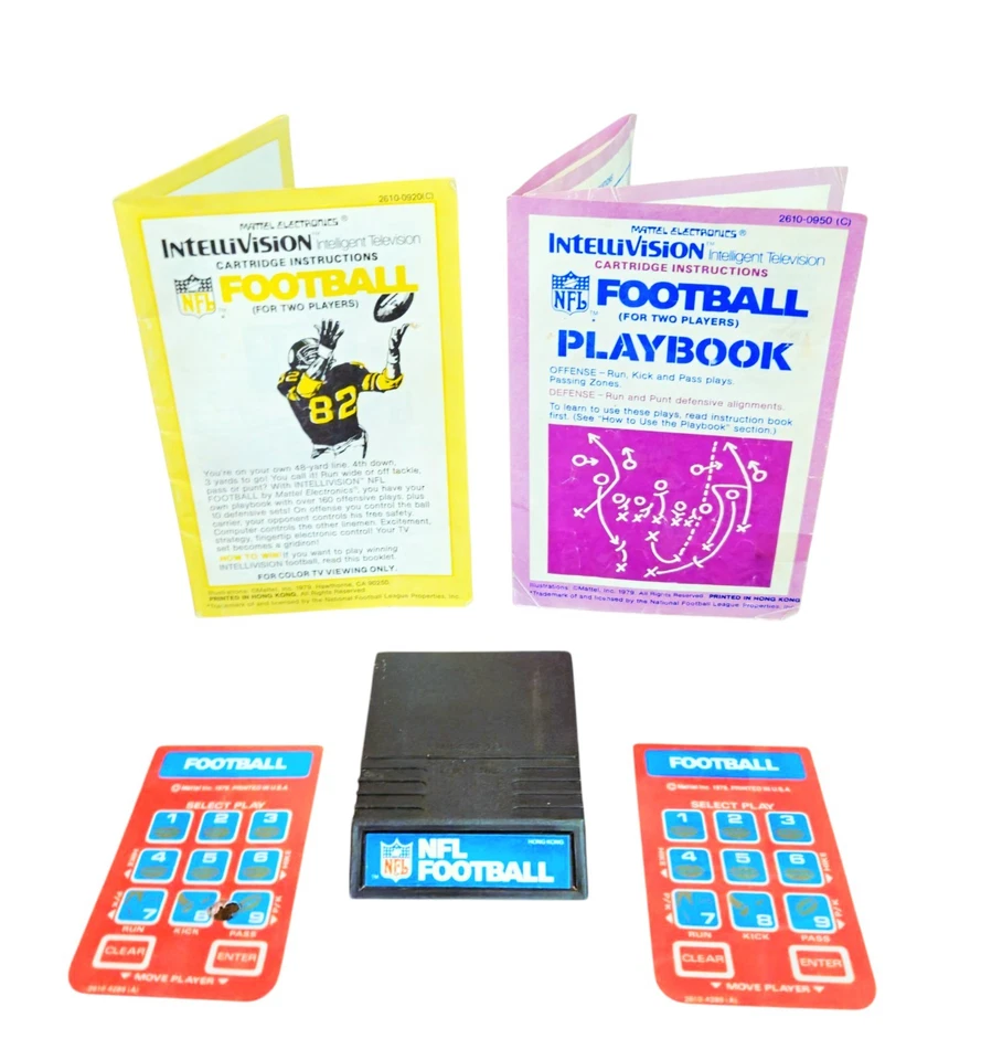 Intellivision NFL Football Box Manuals Overlays Multiplayer Mattel Video Game - Image 4 of 4