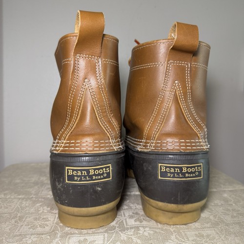 Bean Boots by LL Bean 8" Duck Boot Men's Size 12 W Brown Leather Lace Up Wide - Picture 6 of 18