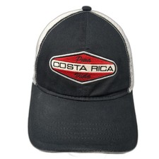 Pura Vida Costa Rica Tuanis Strapback Trucker Hat Black One Size Embroidered
