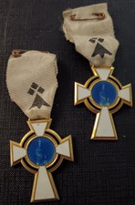 Vintage French Religious Enamelled Medals. Lot Of 2.  Nantes. Signed Chobillon. 