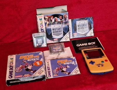 Gameboy Color Konsole mit 2 Spielen Originalverpackt. X Men & Dave Mirra BMX