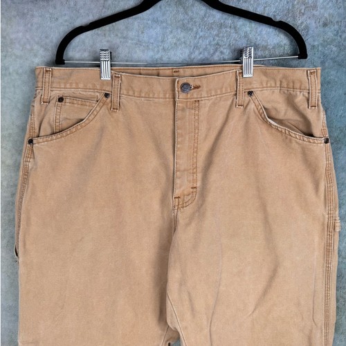 VTG 90s Dickies Carpenter Work Pants Mens Sz 36x32 Tan Work Wear Straight Leg - Picture 8 of 8