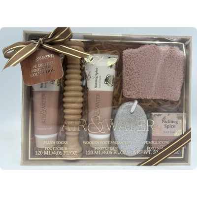 Air & Water Deluxe 6pc Foot Care Set for All Skin Types  Nutmeg Spice Fragrance