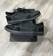 Size 8.5 PRE-OWNED Air Jordan 1 Travis Scott Low Black Phantom (DM7866-001)