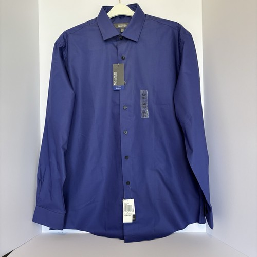 Kenneth Cole Reaction Herren Hemd Brandneu, Blau Größe L, 16-16 1/2, 34-35, Slim