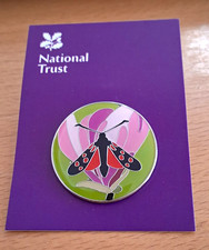 National Trust BADBURY RINGS Six Spotted Burnet Moth new Pin Badge. Free Post