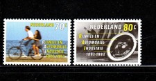 NETHERLANDS #821-822 1993 CYCLE & MOTOR INDUSTRY MINT VF NH O.G
