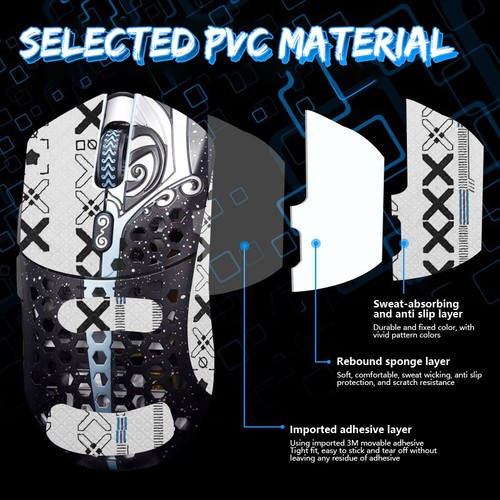 Souris Antidérapante Poignée Ruban Skate Souris Autocollant pour Souris Finalmouse Starlight-12 S - Photo 3/14