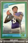 2018 Panini Donruss Green Press Proof #317 Lamar Jackson RC Rated Rookie
