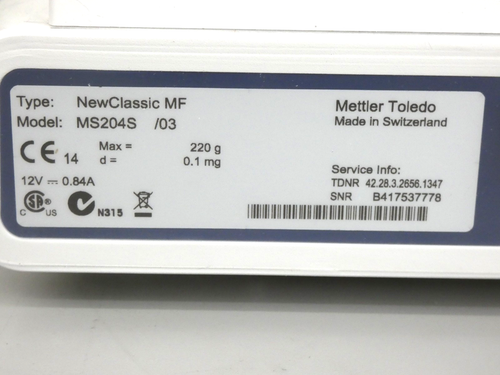 Mettler Toledo NewClassic MF Bilancia analitica MS204S /03, 220 g x 0,1 mg - Foto 7 di 11